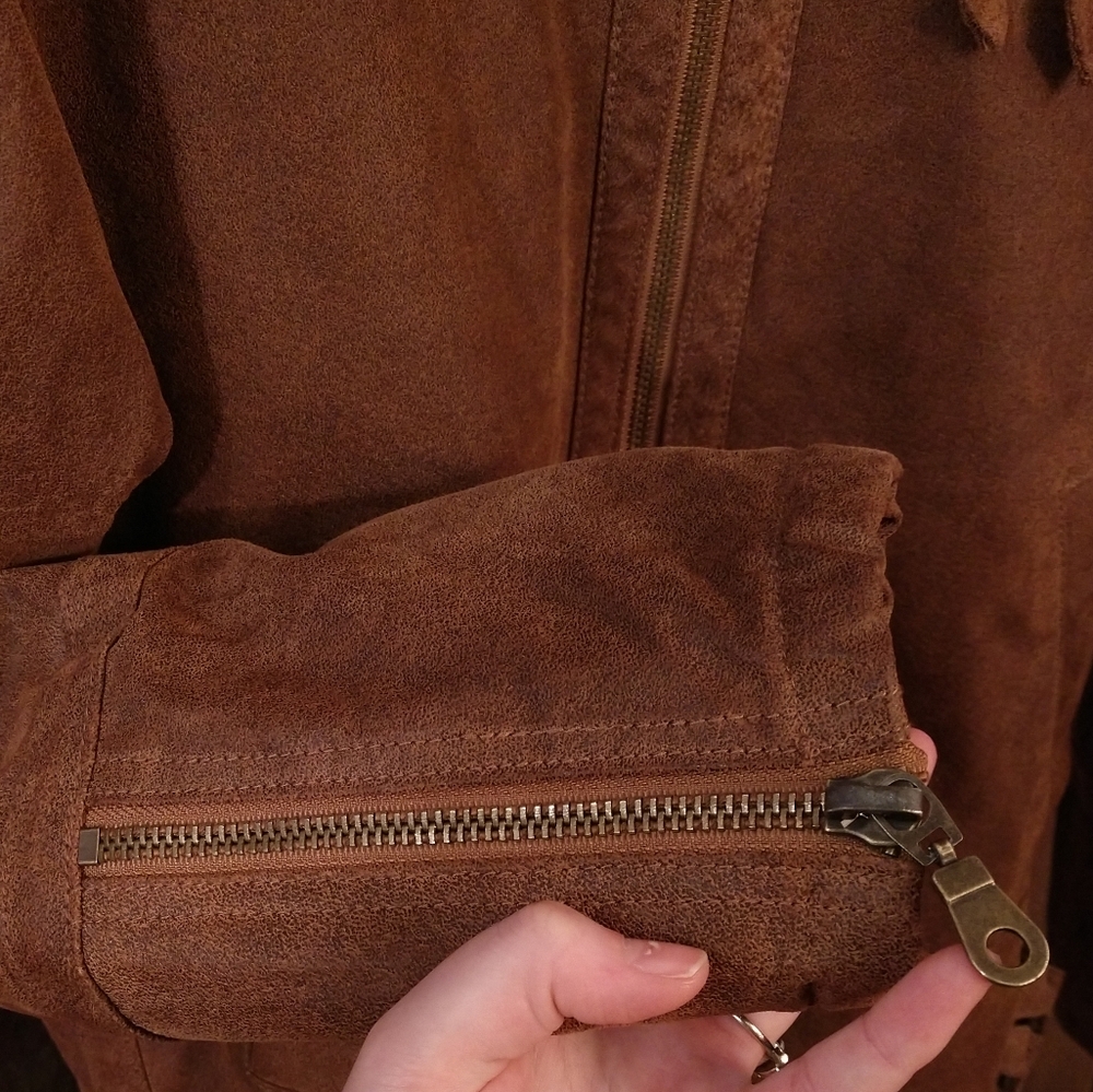 Leather Bomber Coat Ameri Mode - image 3